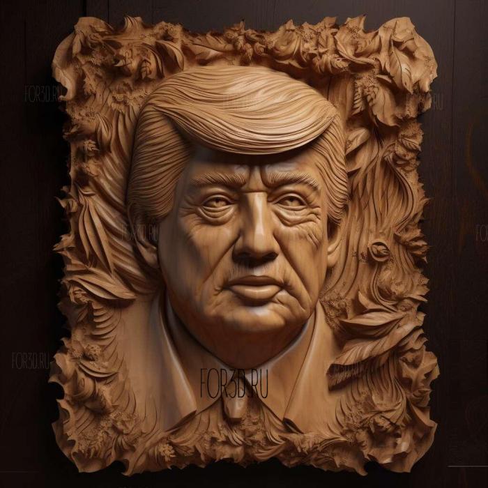 Donald Trump portrait 4 stl model for CNC